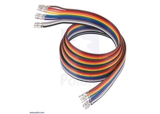 Ribbon Cable with Pre-Crimped Terminals 10-Color F-F 36" (90 cm).
