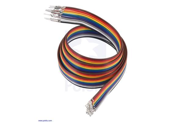 Ribbon Cable with Pre-Crimped Terminals 10-Color M-F 36" (90 cm).