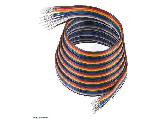 Ribbon Cable with Pre-Crimped Terminals 10-Color M-F 60" (150 cm).