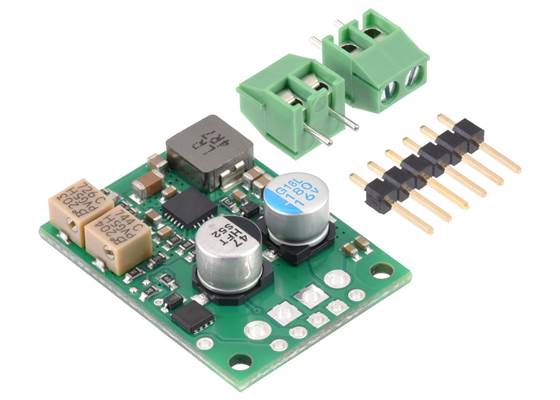 Fine-Adjust Step-Down Voltage Regulator w/ Adjustable Low-Voltage Cutoff D30V33MAxCMA with included hardware (D30V33MASCMA version shown).