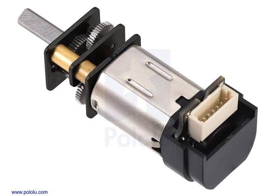 380:1 Micro Metal Gearmotor with 12 CPR encoder, side connector.