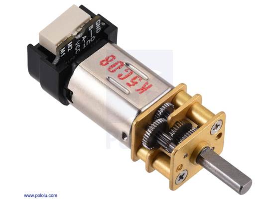 Micro Metal Gearmotor with 12 CPR encoder, back connector. (1)
