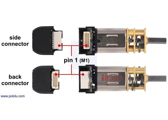 Pin 1 (M1) on the Micro Metal Gearmotors with encoders.