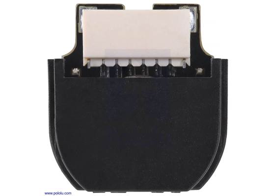 Rear view of Micro Metal Gearmotor with 12 CPR encoder, side connector.