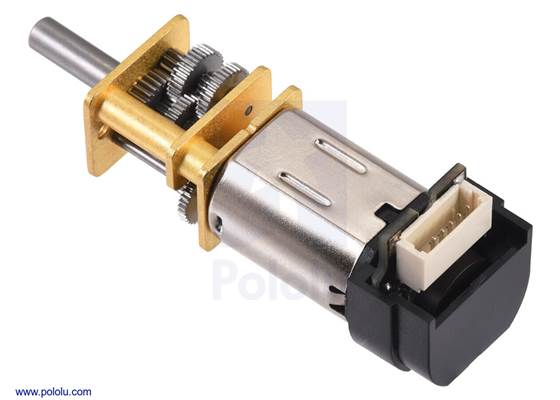 1000:1 Micro Metal Gearmotor with 12 CPR encoder, back connector.