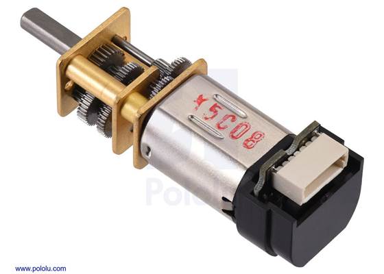 1000:1 Micro Metal Gearmotor with 12 CPR encoder, back connector.