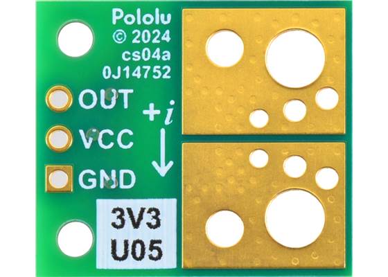 ACS72981LLRATR-050U3 Current Sensor Compact Carrier 0A to 50A, 3.3V, bottom view.