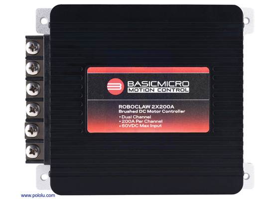 RoboClaw 2×200A, 60VDC Motor Controller, top view.