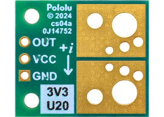 ACS72981ELRATR-200U3 Current Sensor Compact Carrier 0A to 200A, 3.3V, bottom view.