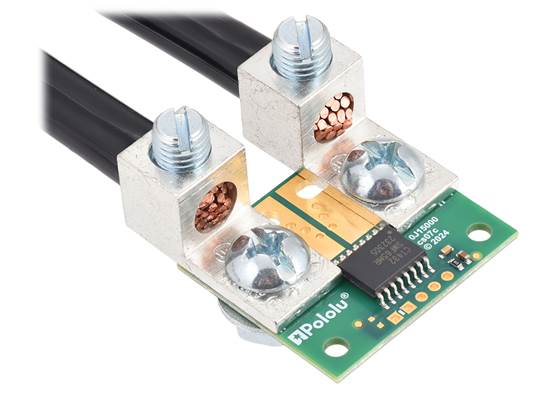 CT432-HSWF20MR TMR Current Sensor Large Carrier with wires connected via solderless lugs.