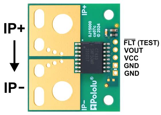 CT432/CT433 TMR Current Sensor Large Carrier pinout.