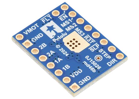 A5984 Stepper Motor Driver Carrier, Blue Edition, bottom view.