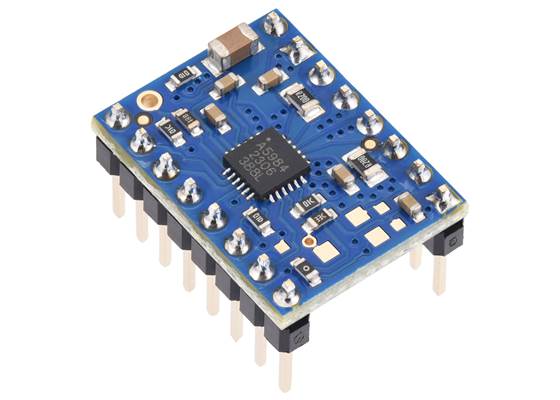 A5984 Stepper Motor Driver Carrier, Fixed 1A@5V / 660mA@3.3V, Blue Edition (Soldered Header Pins).