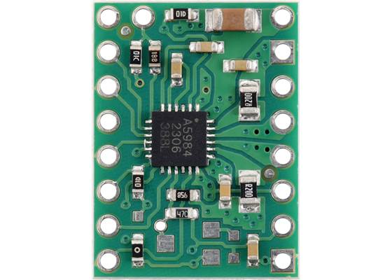 A5984 Stepper Motor Driver Carrier, Fixed 750mA@5V / 500mA@3.3V, top view.