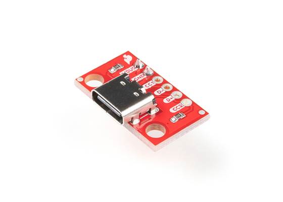 SparkFun USB-C Breakout - Horizontal (with Headers)
