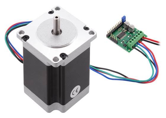 Pololu High-Power Stepper Motor Driver with large stepper motor (36v4 version pictured).