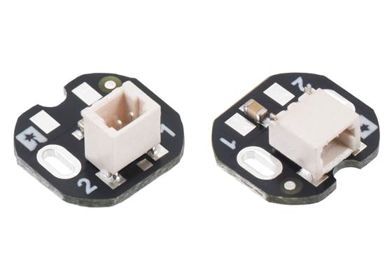 JST SH-Style Connector Boards for Micro Metal Gearmotors (Back-Entry version on left, Side-Entry version on right).