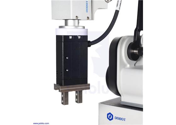 RobustMotion RM-EGB Series 20D Gripper mounted to a Dobot MG400 Robot Arm with a 3D-printed adapter.