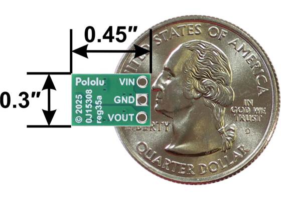 Step-Down Voltage Regulator D45V5Fx, bottom view with dimensions.