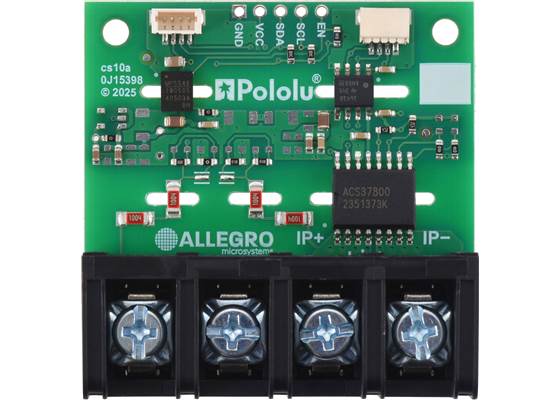 ACS37800KMACTR-030B3-I2C carrier shown with optional 11.1mm-pitch terminal block (e.g. Eaton CB30220407).