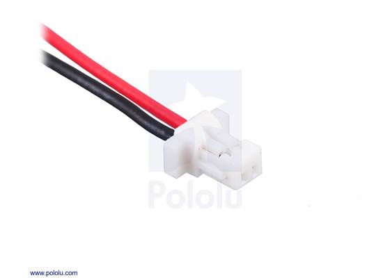 2-pin female JST SH-style connector.