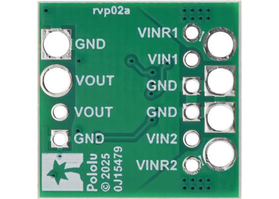 Pololu Power ORing Ideal Diode Pair, 4-60V, 6A, bottom view.