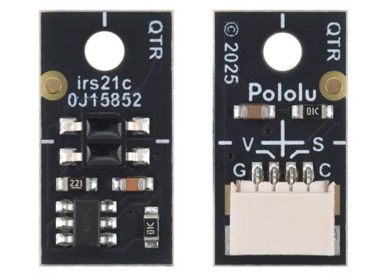 QTR-MD-01RC-S Reflectance Sensor, front and back views.
