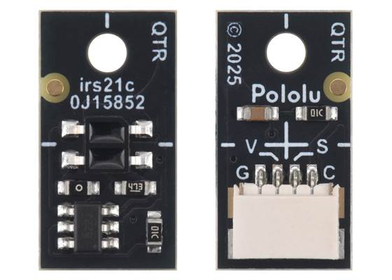 QTR-MD-01A-S Reflectance Sensor, front and back views.