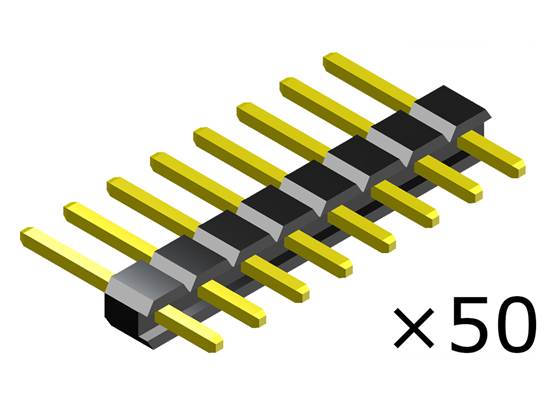 0.100″ (2.54 mm) Breakaway Male Header: 1x8-Pin, Straight, Black, 50-Pack.