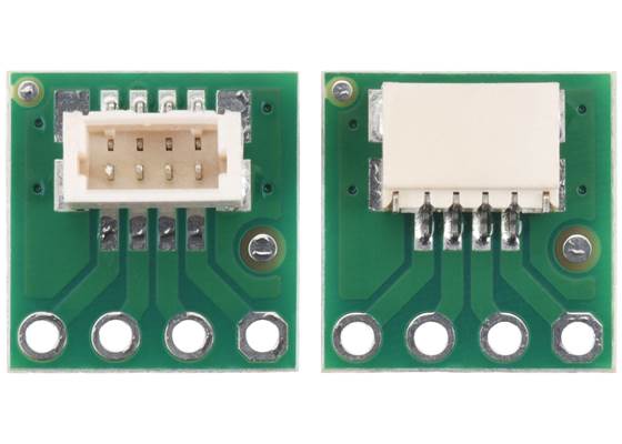 Breakout for JST SH-Style Connector, 4-Pin Male (Top-Entry version on left, Side-Entry version on right). (1)