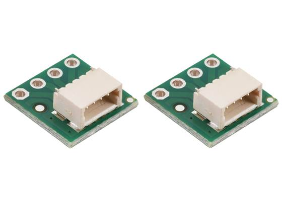 Breakout for JST SH-Style Connector, 4-Pin Male Side-Entry (2-Pack).