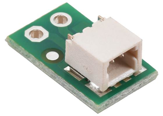 Breakout for JST SH-Style Connector, 2-Pin Male Side-Entry. (1)