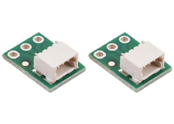 Breakout for JST SH-Style Connector, 3-Pin Male Side-Entry (2-Pack).