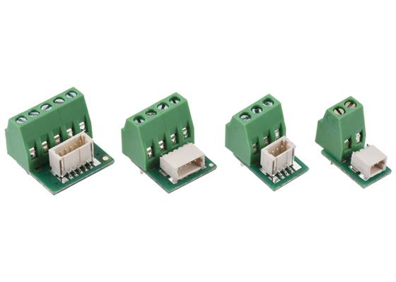 Breakout boards for JST SH-Style Connectors with 0.1″ pitch screw terminal blocks. (1)