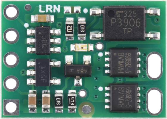Pololu RC Switch with Isolated Solid State Relay/Switch, SPST, 60V, 6A, top view.