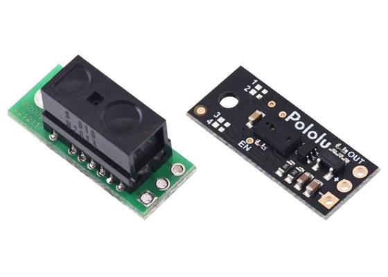 Comparison of a Pololu Carrier with Sharp GP2Y0D8x Digital Distance Sensor and a Pololu Digital Distance Sensor.