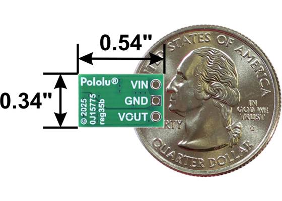 Step-Down Voltage Regulator D24V7Fx, bottom view with dimensions.