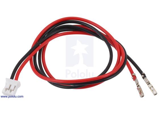 JST PH-Style Cable with Female Pins for 0.1" Housings, 2-Pin, 30cm.