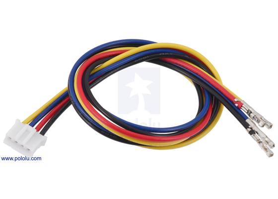 JST PH-Style Cable with Female Pins for 0.1" Housings, 4-Pin, 30cm.