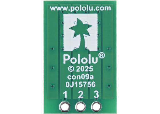 Breakout for JST PH-Style Connector, 3-Pin, bottom view.