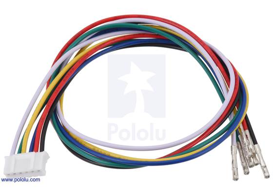 JST PH-Style Cable with Female Pins for 0.1" Housings, 6-Pin, 30cm.