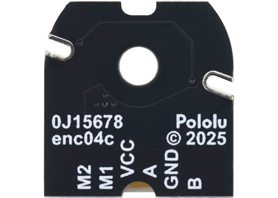 Magnetic Encoder with Top-Entry Connector for 20D mm Metal Gearmotors, motor-side view of PCB.