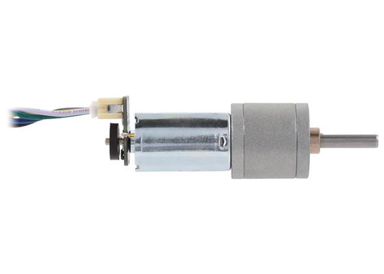 Magnetic Encoder with Top-Entry Connector assembled on a 20D mm Metal Gearmotor with Extended Motor Shaft (JST PH cable not included). (1)