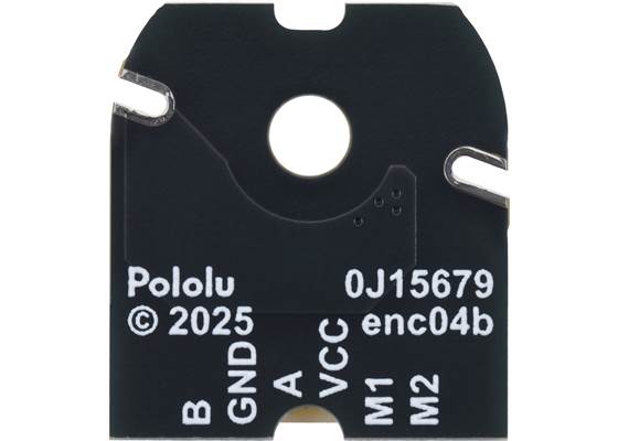 Magnetic Encoder with Side-Entry Connector for 20D mm Metal Gearmotors, motor-side view of PCB.