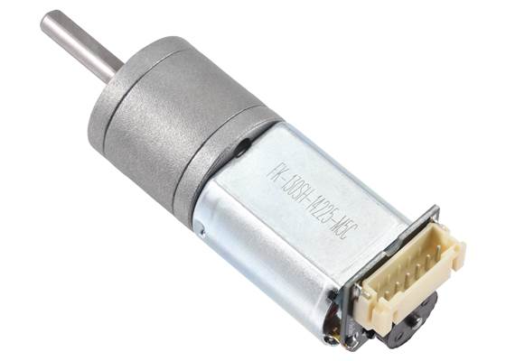 Magnetic Encoder with Side-Entry Connector assembled on a 20D mm Metal Gearmotor with Extended Motor Shaft. (1)