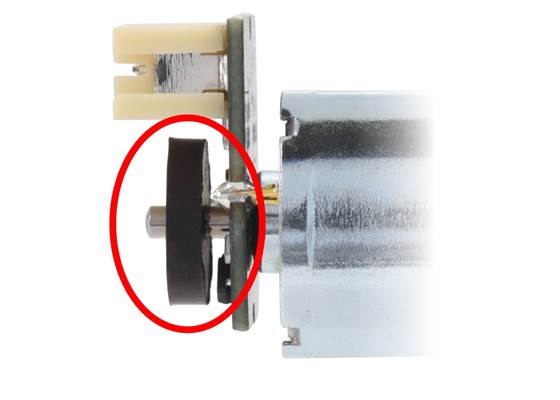 Push the magnetic disc onto the motor shaft so the shaft protrudes approximately 1&nbsp;mm past the disc.