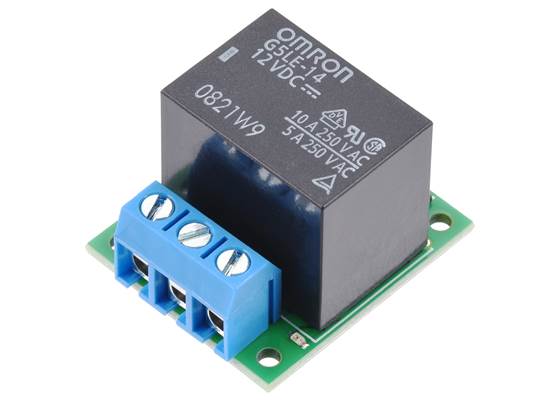 Pololu Basic SPDT Relay Carrier with 12VDC Relay, Terminal Blocks, and JST SH-Style Top-Entry Connector. (1)