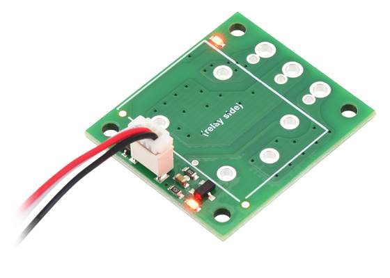 Pololu Basic SPDT Relay Carrier for “Sugar Cube” Relays with JST SH-Style Top-Entry Connector (JST SH cable not included).
