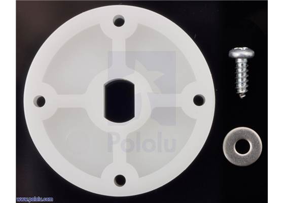 Solarbotics GMW gear motor mount with included screw and washer.