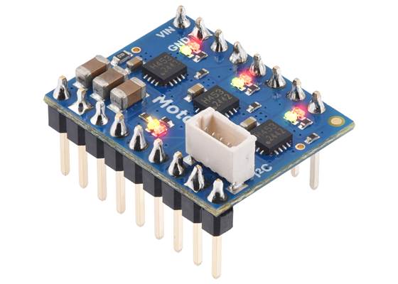 Motoron M3T453 Triple I²C Motor Controller with Soldered Headers.